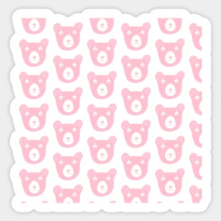 Cute pink and white bear illustration Sticker